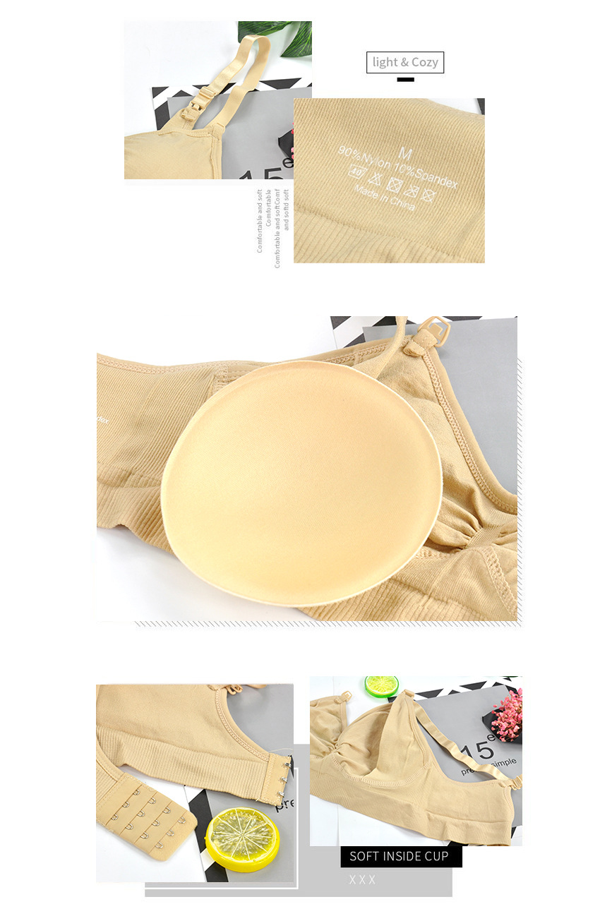 Pregnant Woman Breastfeeding Push up Bras Wireless Front Buckle Bra Nursing Anti-Overflow Large Size Postpartum Mummy Underwear for Women