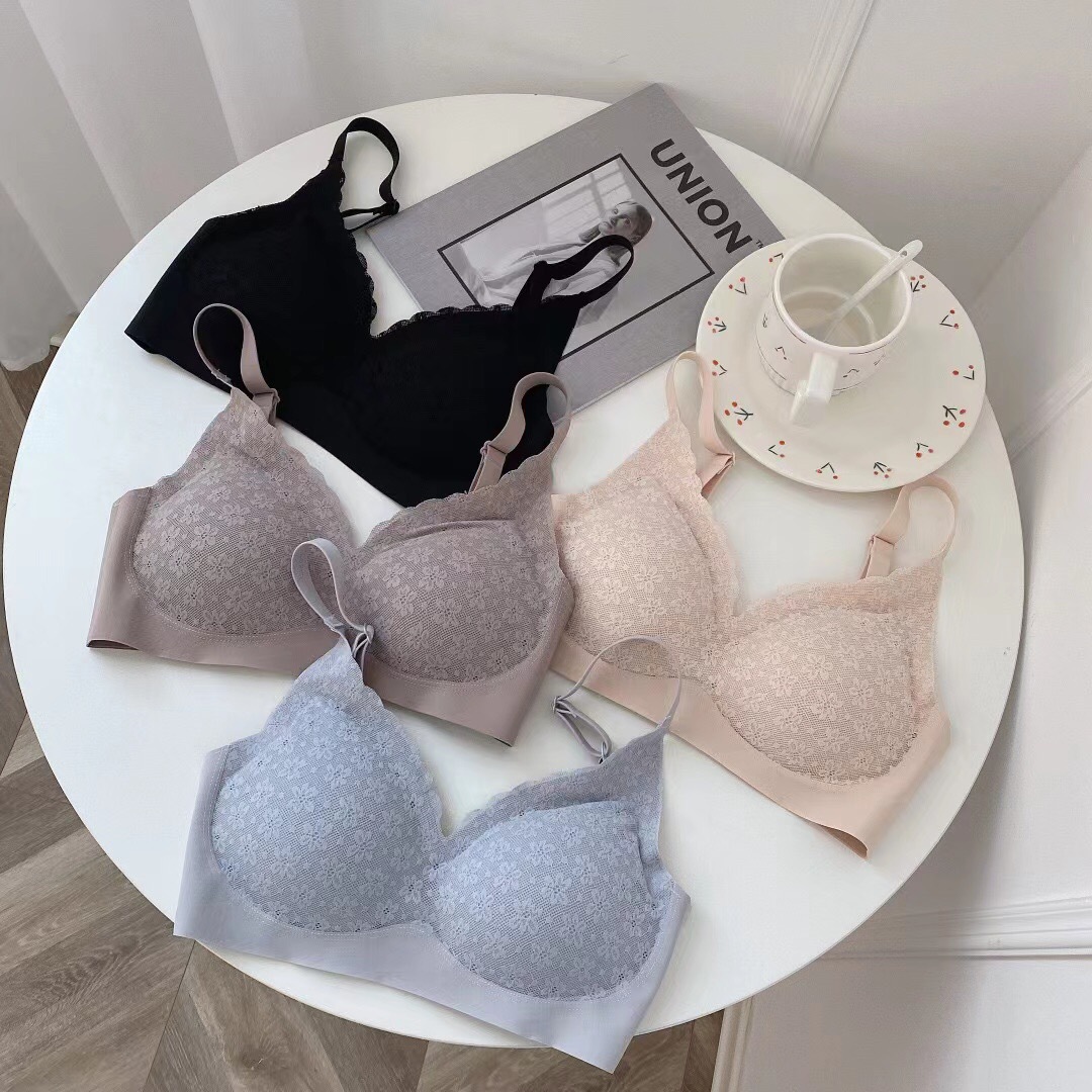 New Lace Vest Sleep Print Women&#039;s Girl&#039;s Underwear Push up Bras Comfortable Breathable Sweat Absorbing Non-Trace Bra