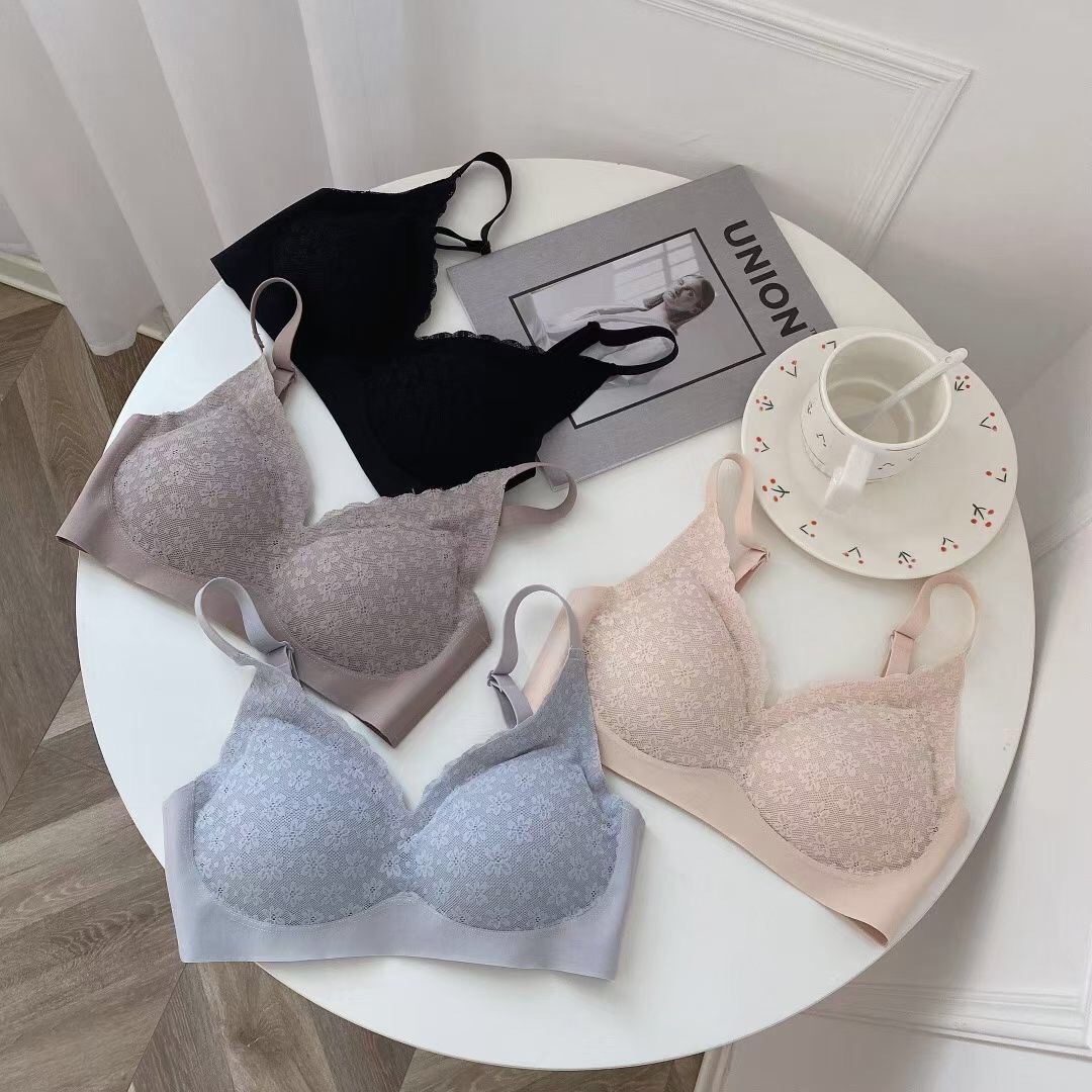 New Lace Vest Sleep Print Women&#039;s Girl&#039;s Underwear Push up Bras Comfortable Breathable Sweat Absorbing Non-Trace Bra