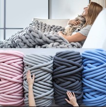 Amazon Nordic Coarse Yarn Hand Woven Blanket Blanket Knitted Blanket Wool Blanket Sofa Blanket Thick Thread Blanket