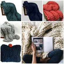 Amazon Nordic Coarse Yarn Hand Woven Blanket Blanket Knitted Blanket Wool Blanket Sofa Blanket Thick Thread Blanket