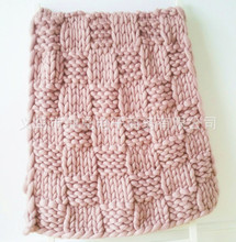 Amazon Nordic Coarse Yarn Hand Woven Blanket Blanket Knitted Blanket Wool Blanket Sofa Blanket Thick Thread Blanket