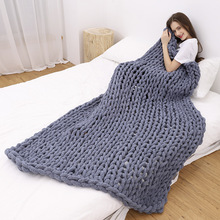 Amazon Nordic Coarse Yarn Hand Woven Blanket Blanket Knitted Blanket Wool Blanket Sofa Blanket Thick Thread Blanket