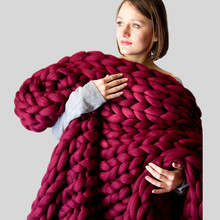 Amazon Nordic Coarse Yarn Hand Woven Blanket Blanket Knitted Blanket Wool Blanket Sofa Blanket Thick Thread Blanket