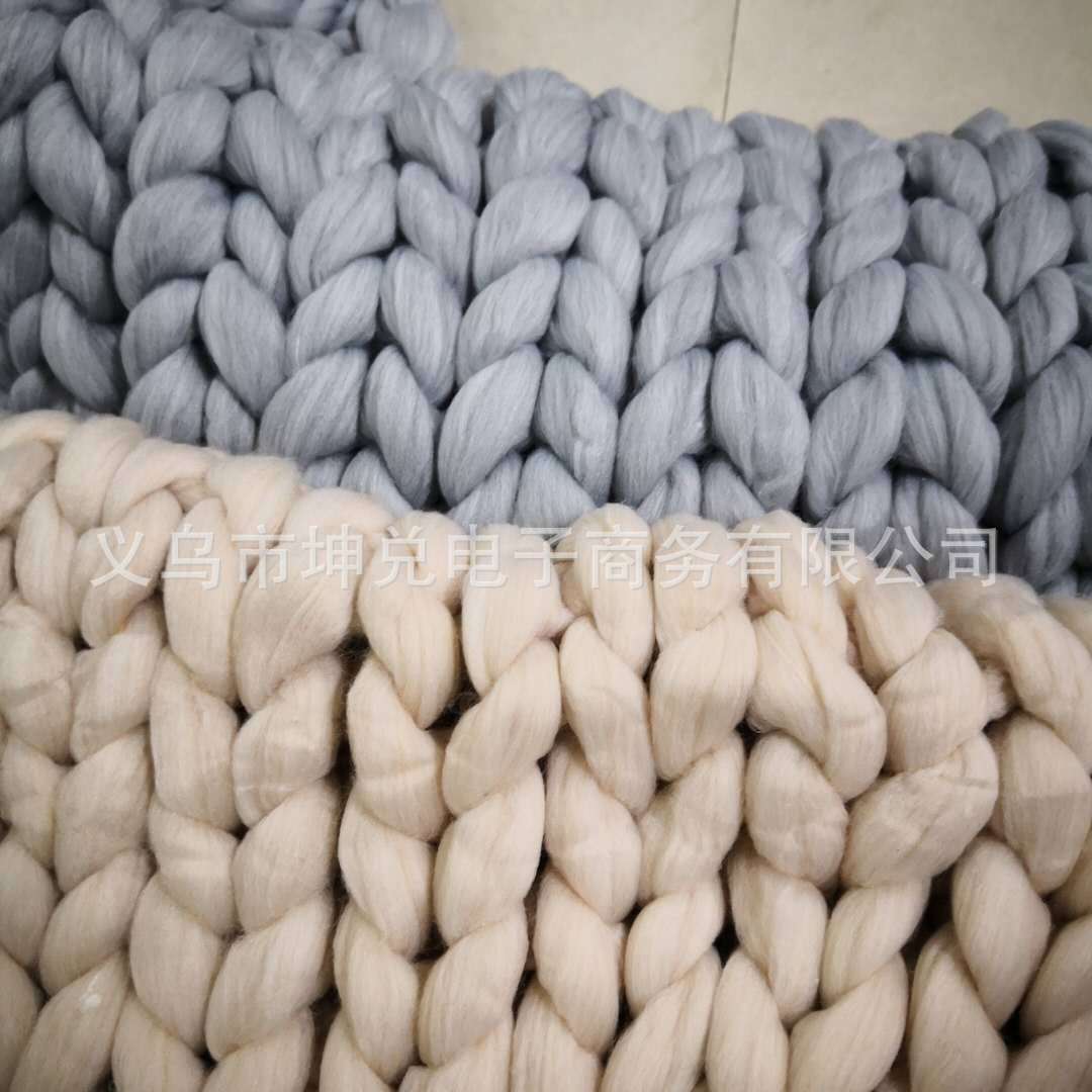 Amazon Nordic Coarse Yarn Hand Woven Blanket Blanket Knitted Blanket Wool Blanket Sofa Blanket Thick Thread Blanket