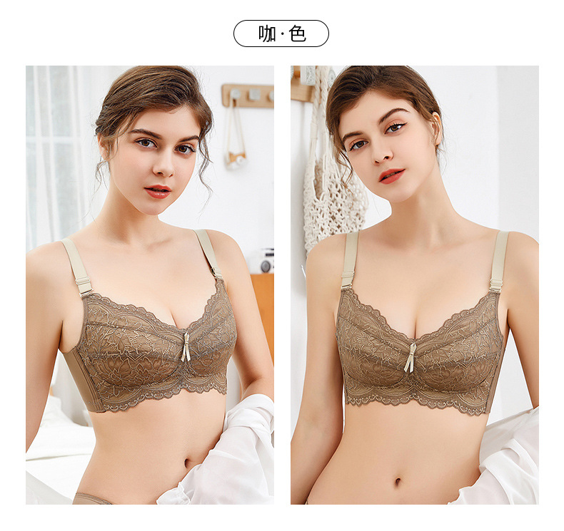 Sexy Pure Desire Underwear Women's Big Chest Small without Steel Ring Push up Bras Breast Holding French Lace Bra Ultra-Thin Sexy Pure Desire Underwear Women's Big Chest Small without Steel Ring Push up Bras Breast Holding French Lace Bra Ultra-Thin
