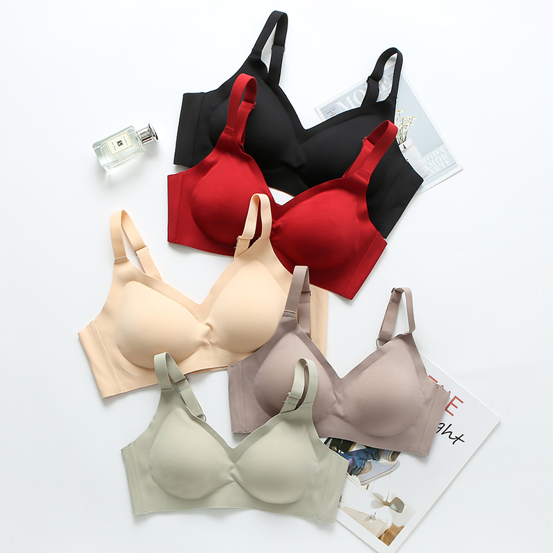 Winter Breathable One Piece Seamless Bras plus Size Women&#039;s Underwear Small Chest Push up Sports Sleep Bra None