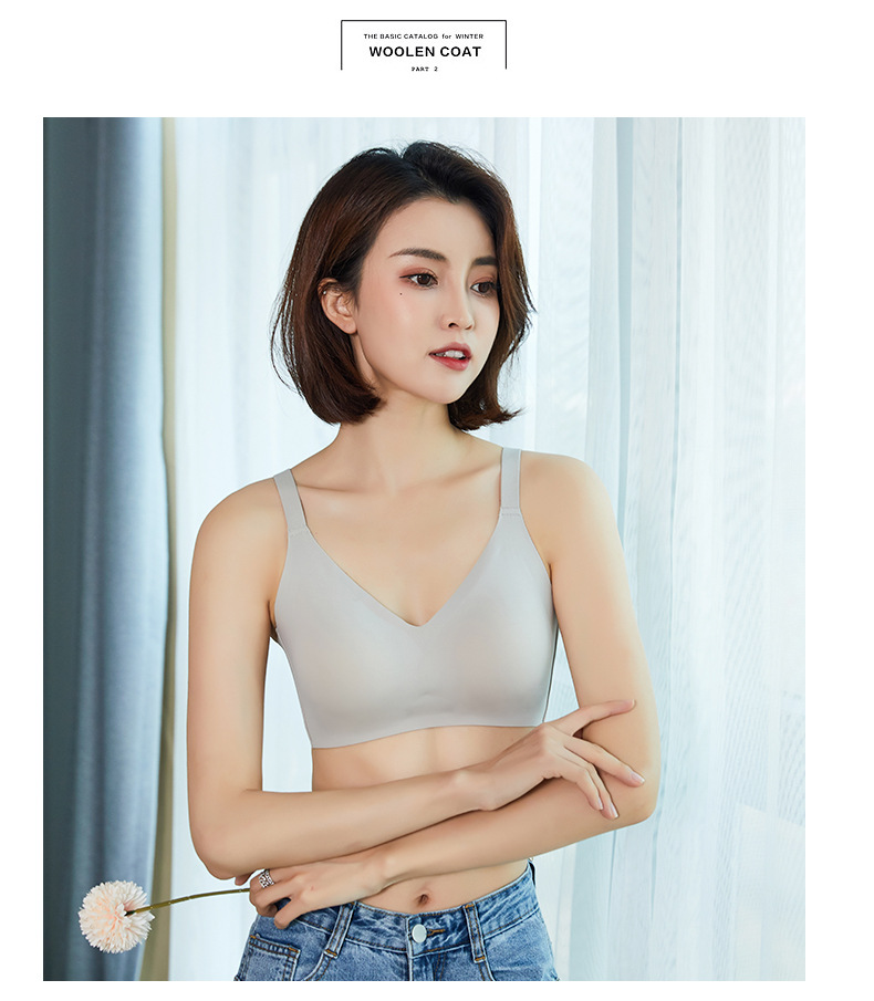 Winter Breathable One Piece Seamless Bras plus Size Women's Underwear Small Chest Push up Sports Sleep Bra None