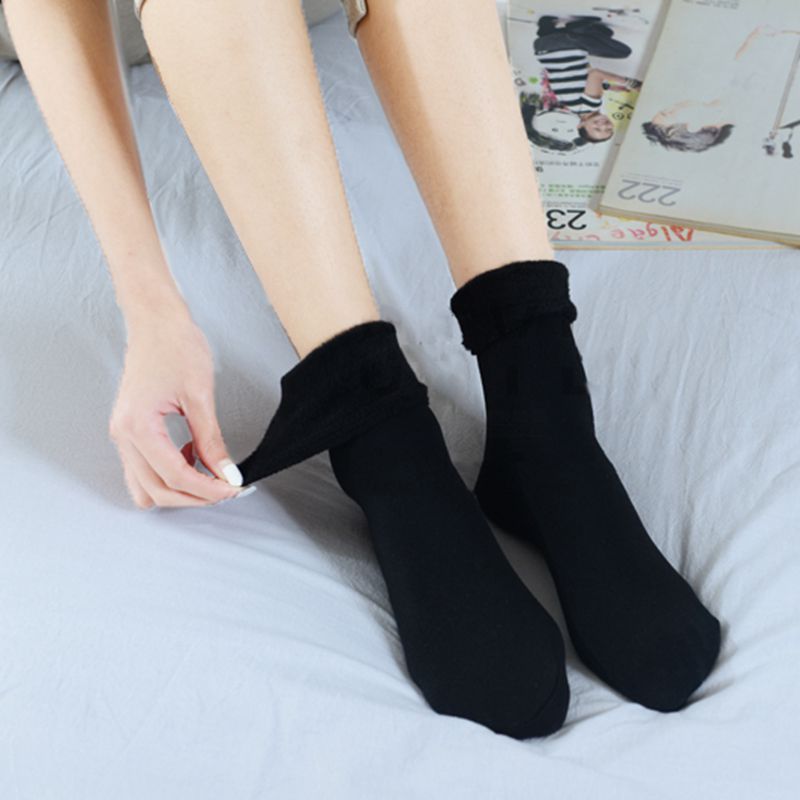 Autumn and Winter Adult Thermal Middle Tube Snow Socks plus Velvet Thickened Women&#039;s Socks Children Room Socks Stall Supply Wholesale