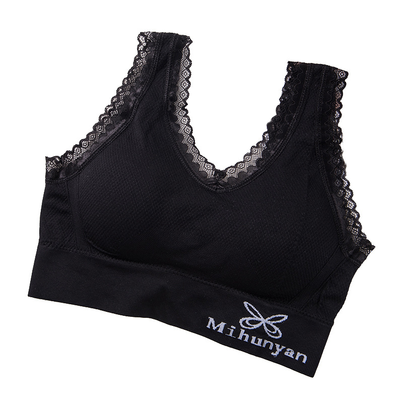 French Underwear Lady Sexy Butterfly Lace Beautiful Back Underwear without Steel Ring Push up Bras Tube Top Wrapped Bra