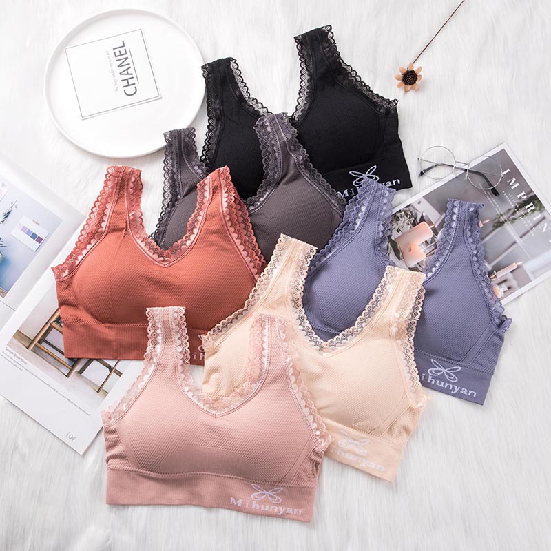 French Underwear Lady Sexy Butterfly Lace Beautiful Back Underwear without Steel Ring Push up Bras Tube Top Wrapped Bra
