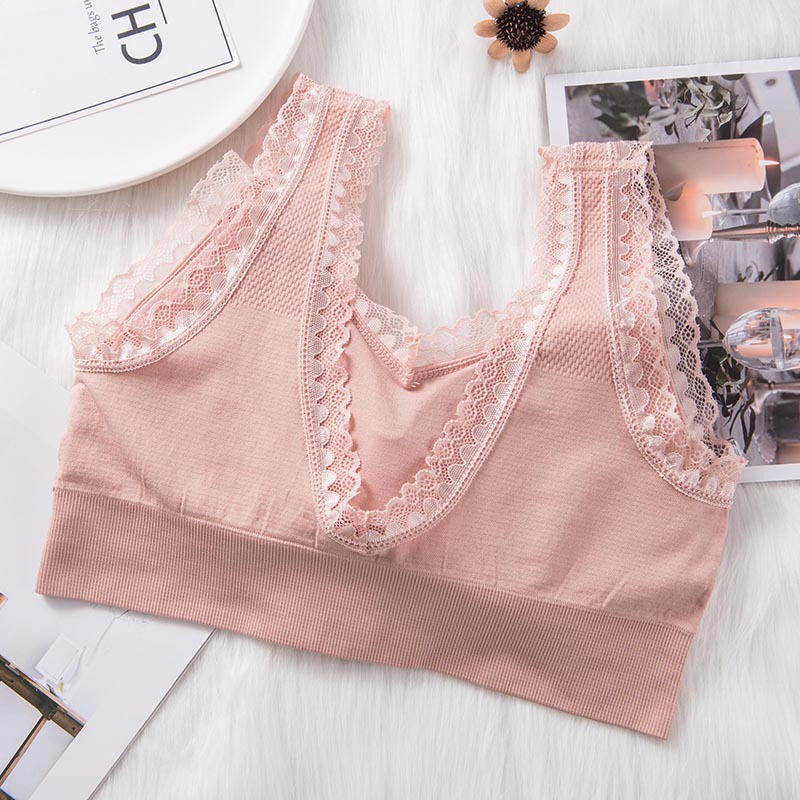 French Underwear Lady Sexy Butterfly Lace Beautiful Back Underwear without Steel Ring Push up Bras Tube Top Wrapped Bra