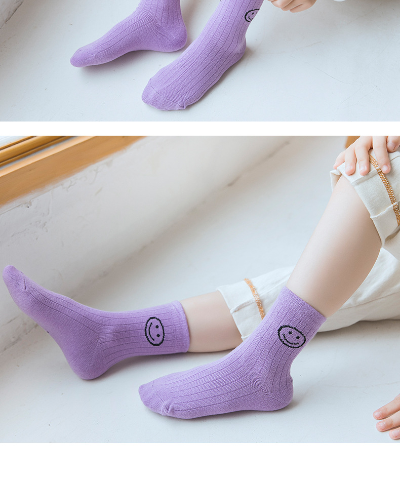 Autumn and Winter Children's Socks Whole Cartoon Smiley Face Baby Socks Independent Packaging Candy Color Student Socks Autumn and Winter Children's Socks Whole Cartoon Smiley Face Baby Socks Independent Packaging Candy Color Student Socks