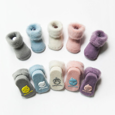 New Style for Autumn and Winter Brushed and Thick Baby Socks Cartoon Boots N Baby Socks 0135 Years Old Children's Socks