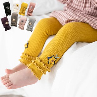 Spring and Autumn 2020 new children's tights combed cotton cartoon one-piece baby socks doll leggings