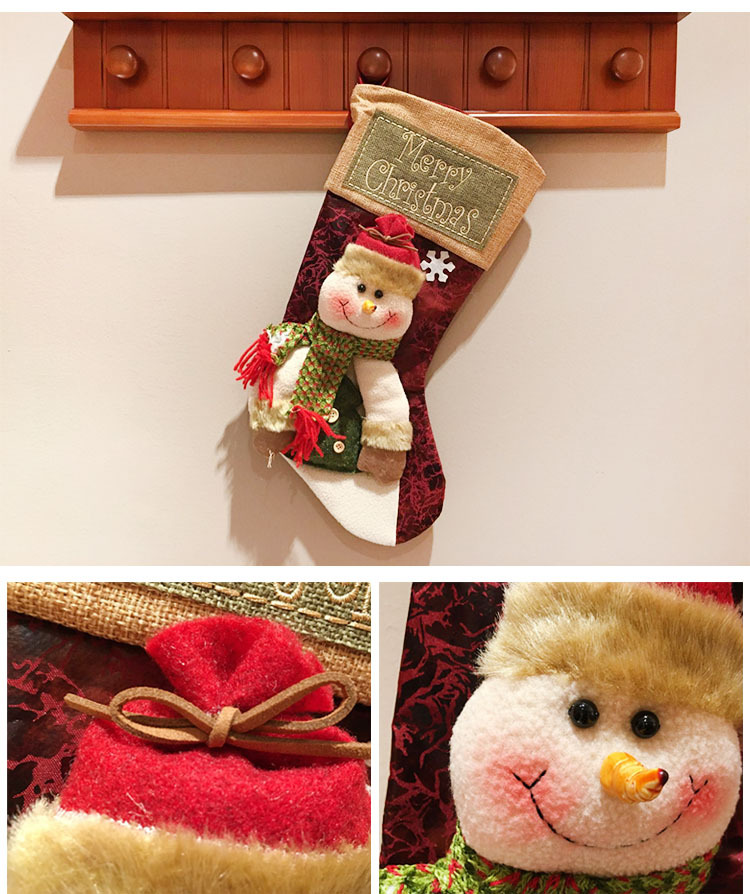 Christmas Socks Gift Bag Christmas Decorative Socks Christmas Eve Christmas Gift Children Christmas Tree Pendant Candy Bag