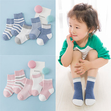 Socks Autumn and Winter Cotton Striped Children's Socks Boys and Girls Spring and Autumn Tube Baby Socks Baby New Whole