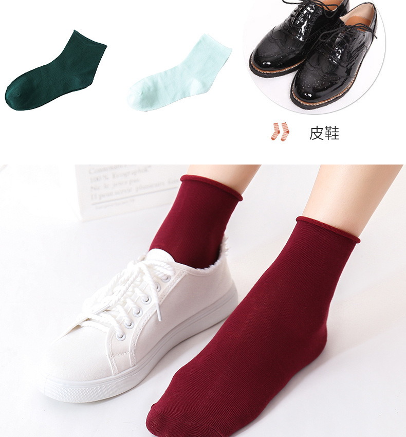 Ins Socks Whole Candy Color Curling Loose Women's Socks Solid Color Women's MidCalf Length Sock Warm Stockings Children
