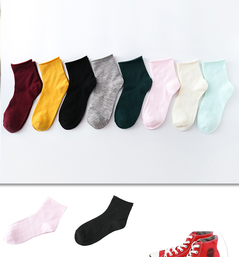 Ins Socks Whole Candy Color Curling Loose Women's Socks Solid Color Women's MidCalf Length Sock Warm Stockings Children