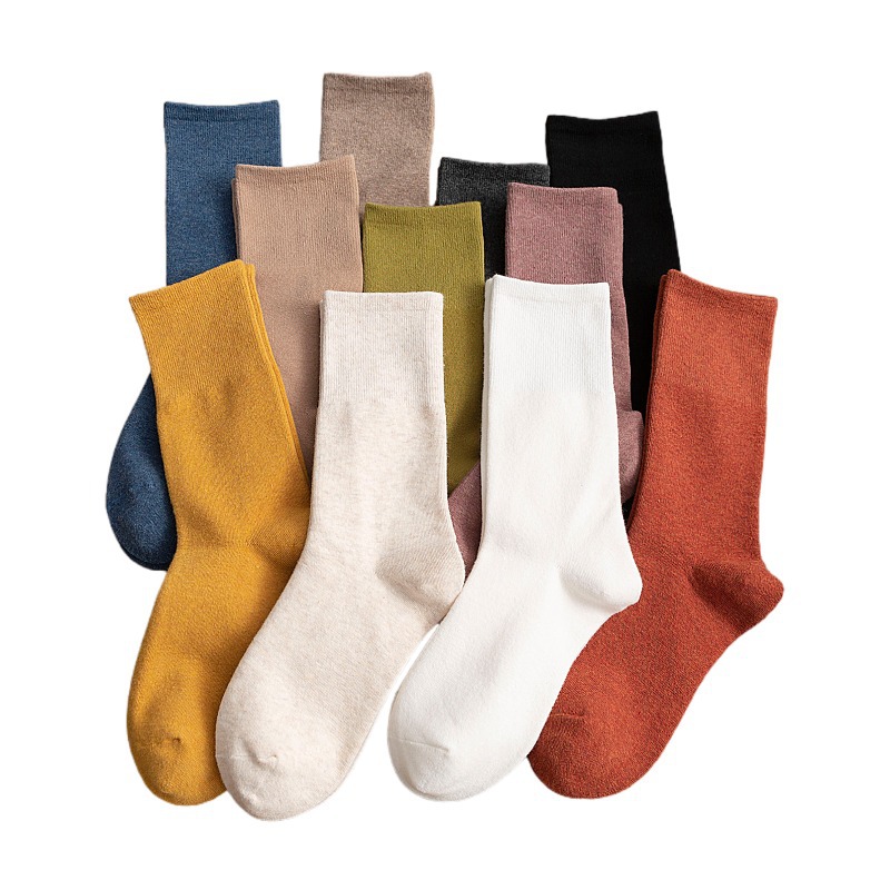 [Large Quantity and Excellent Price] Socks Women&#039;s Mid Tube Stockings JK Women&#039;s Socks Trendy Socks Couple Black and White Socks Autumn and Winter Thigh High Socks