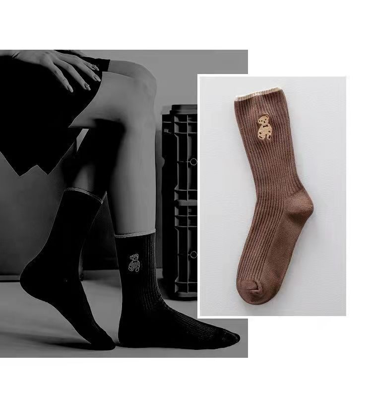 socks Women's Bunching Socks High-Top Bear Autumn and Winter New Women's Ins Trendy Cotton Socks Black and White Socks socks Women's Bunching Socks High-Top Bear Autumn and Winter New Women's Ins Trendy Cotton Socks Black and White Socks