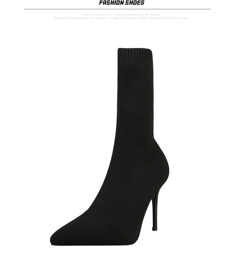 6 Autumn and Winter TikTok Socks Knitted Boots Thin Heeled Ankle Boots Women's High Heels Pointed Boots Women's 6 Autumn and Winter TikTok Socks Knitted Boots Thin Heeled Ankle Boots Women's High Heels Pointed Boots Women's