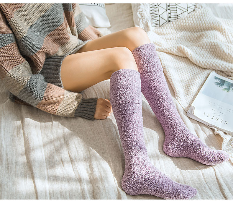 socks Women's Socks Coral Fleece Socks 2021 Winter New Comfort Warm Adult Socks One Piece Dropshipping
