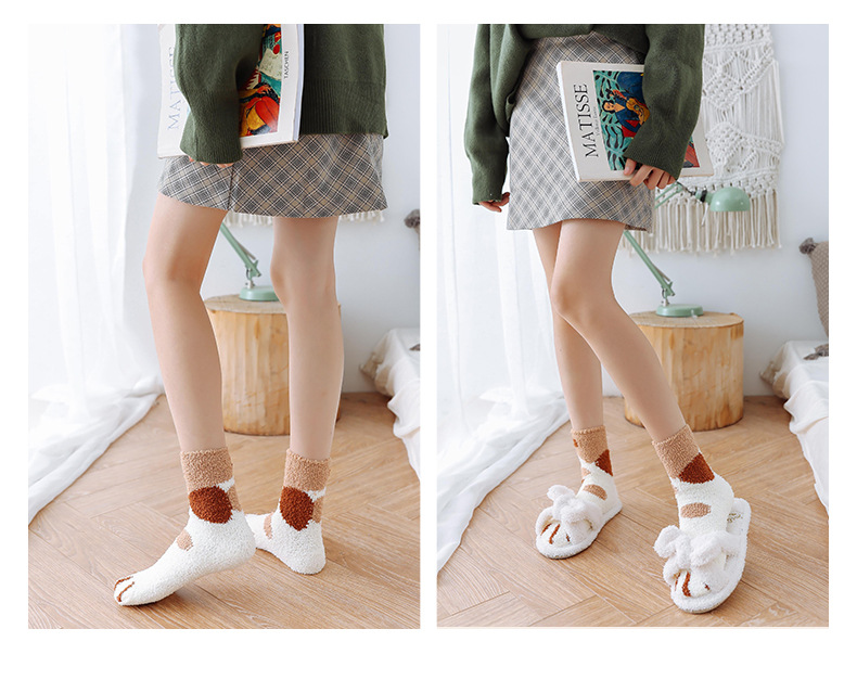 socks Winter Coral Fleece Tube Socks Cute Cat Claw Socks plus Velvet Thick Women Socks Sleeping Socks Maternity Socks socks Winter Coral Fleece Tube Socks Cute Cat Claw Socks plus Velvet Thick Women Socks Sleeping Socks Maternity Socks