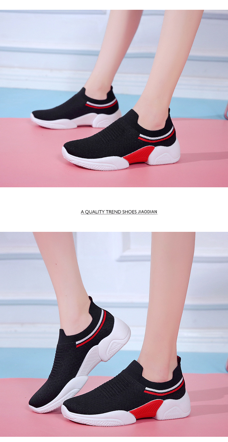 2020 Women's Casual Shoes Flying Woven Women's Socks Shoes Korean Women's Sports Shoes Wholesale Loafers