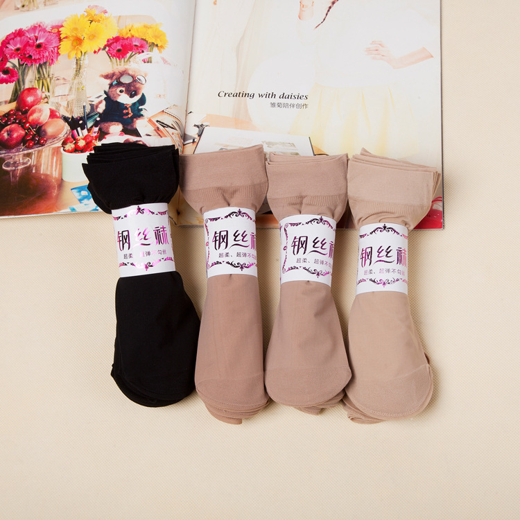 Spring and Summer Steel Wire Socks for Women Short Stockings Anti-Hook Silk Pair Socks Female Stocking Factory Wholesale