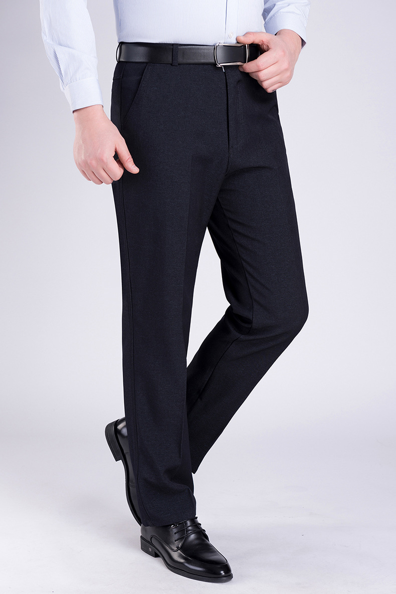 Autumn and Winter Middle-Aged and Elderly Men's Pants Casual Pants Fleece-Lined Thickened Middle-Aged Men's Suit Pants Loose Trousers for the Elderly Daddy Pants