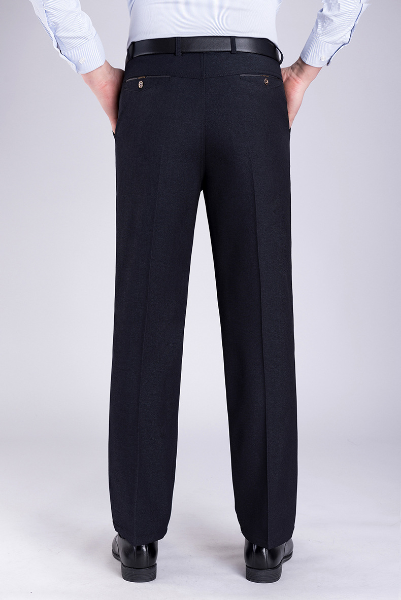 Autumn and Winter Middle-Aged and Elderly Men's Pants Casual Pants Fleece-Lined Thickened Middle-Aged Men's Suit Pants Loose Trousers for the Elderly Daddy Pants