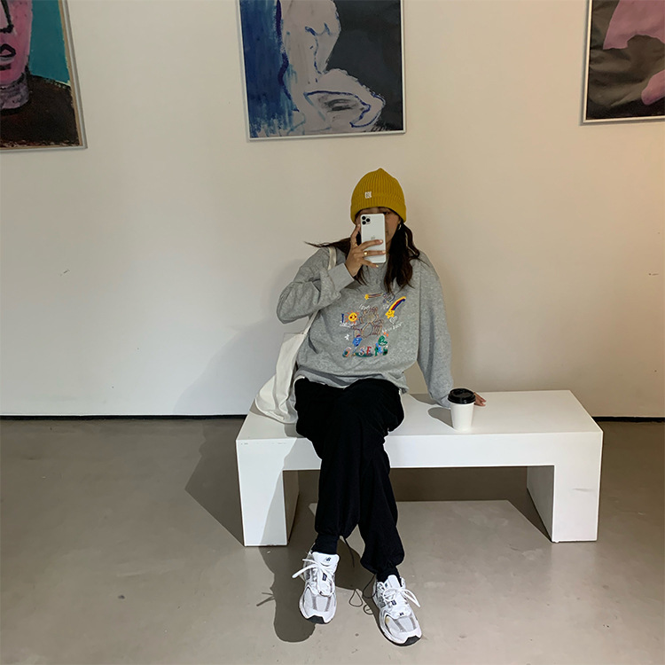 [Huang Qi] High Waist Drawstring Tappered Work Clothes Track Sweatpants Women's Fall 2020 Korean Style Loose Casual Pants K78200
