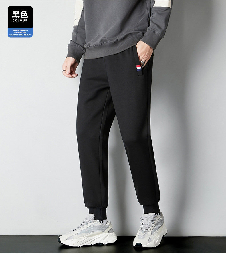 Fall Winter Men Fleece-Lined Track Pants Cotton Sweat Pants Loose Straight Casual Pants Warm Large Size Ankle-Tied Trousers Trendy Fall Winter Men Fleece-Lined Track Pants Cotton Sweat Pants Loose Straight Casual Pants Warm Large Size Ankle-Tied Trousers Trendy