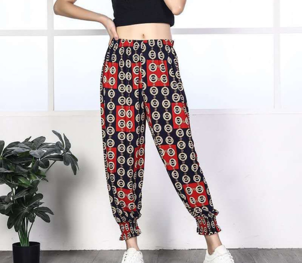 Manufacturer Summer Mosquito Repelling Pants Cool Ice Silk Women's Pants Ice Silk Women's Flower Pants Beauty Stripe Drape Bloomers Casual Pants Manufacturer Summer Mosquito Repelling Pants Cool Ice Silk Women's Pants Ice Silk Women's Flower Pants Beauty Stripe Drape Bloomers Casual Pants