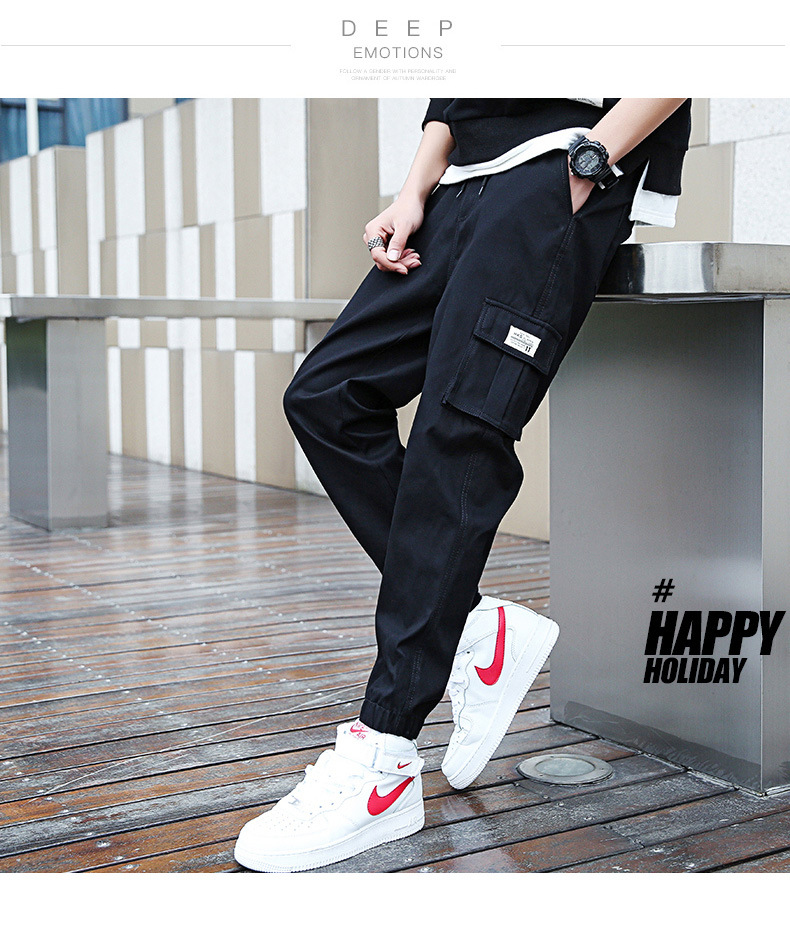 Overalls Men's 2022 Spring Thickened New Men's Fashionable Loose Casual Pants Large Size Cropped Pants Fleece-Lined Pants Men's Overalls Men's 2022 Spring Thickened New Men's Fashionable Loose Casual Pants Large Size Cropped Pants Fleece-Lined Pants Men's
