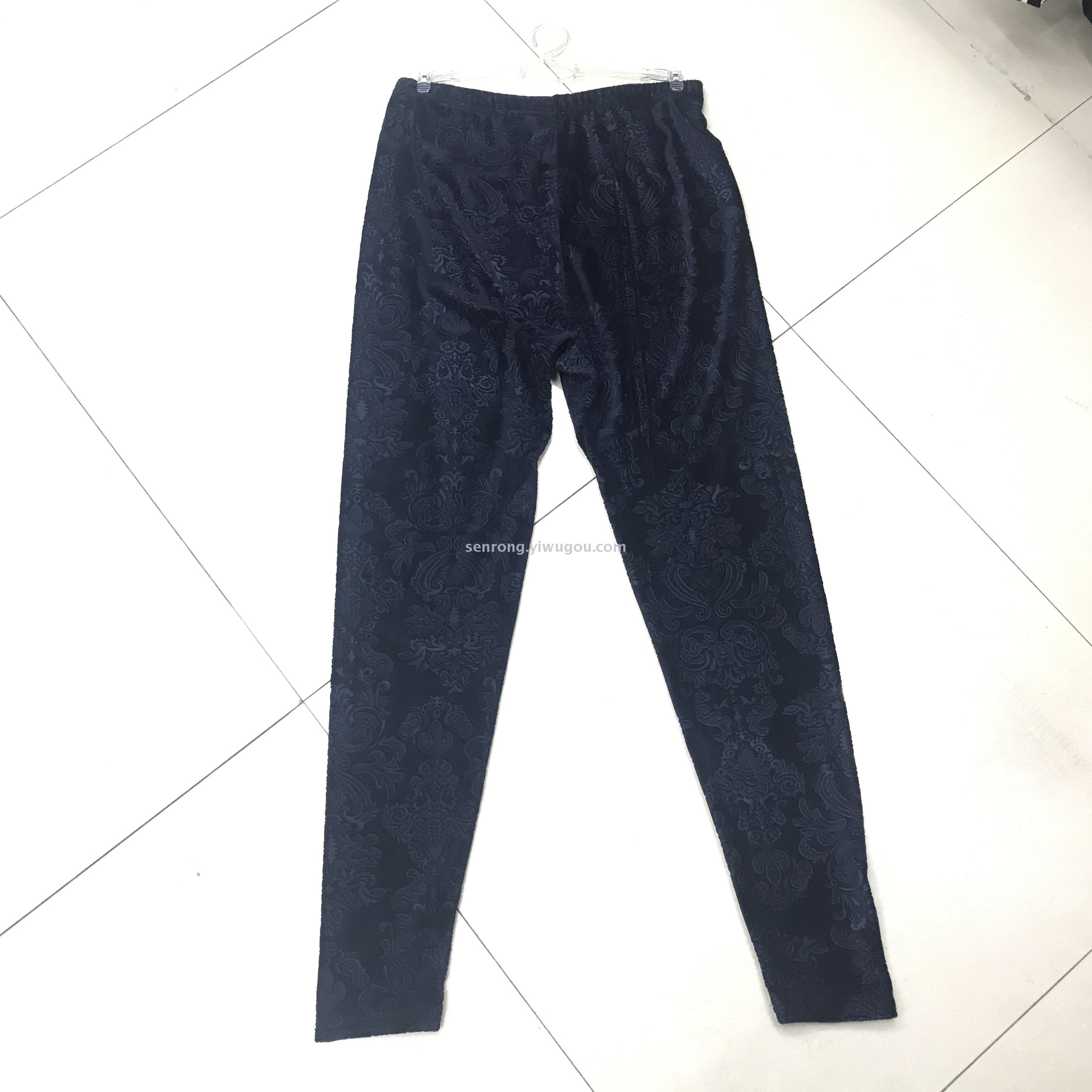 Silver fox flat flat embossed pants autumn warm pants Qiu pants