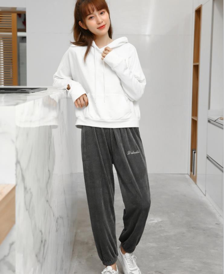 2020 Autumn and Winter New Fleece Warm Pants Warm Pants Outerwear Homewear Casual Pants Same Type as TikTok Students' Pants