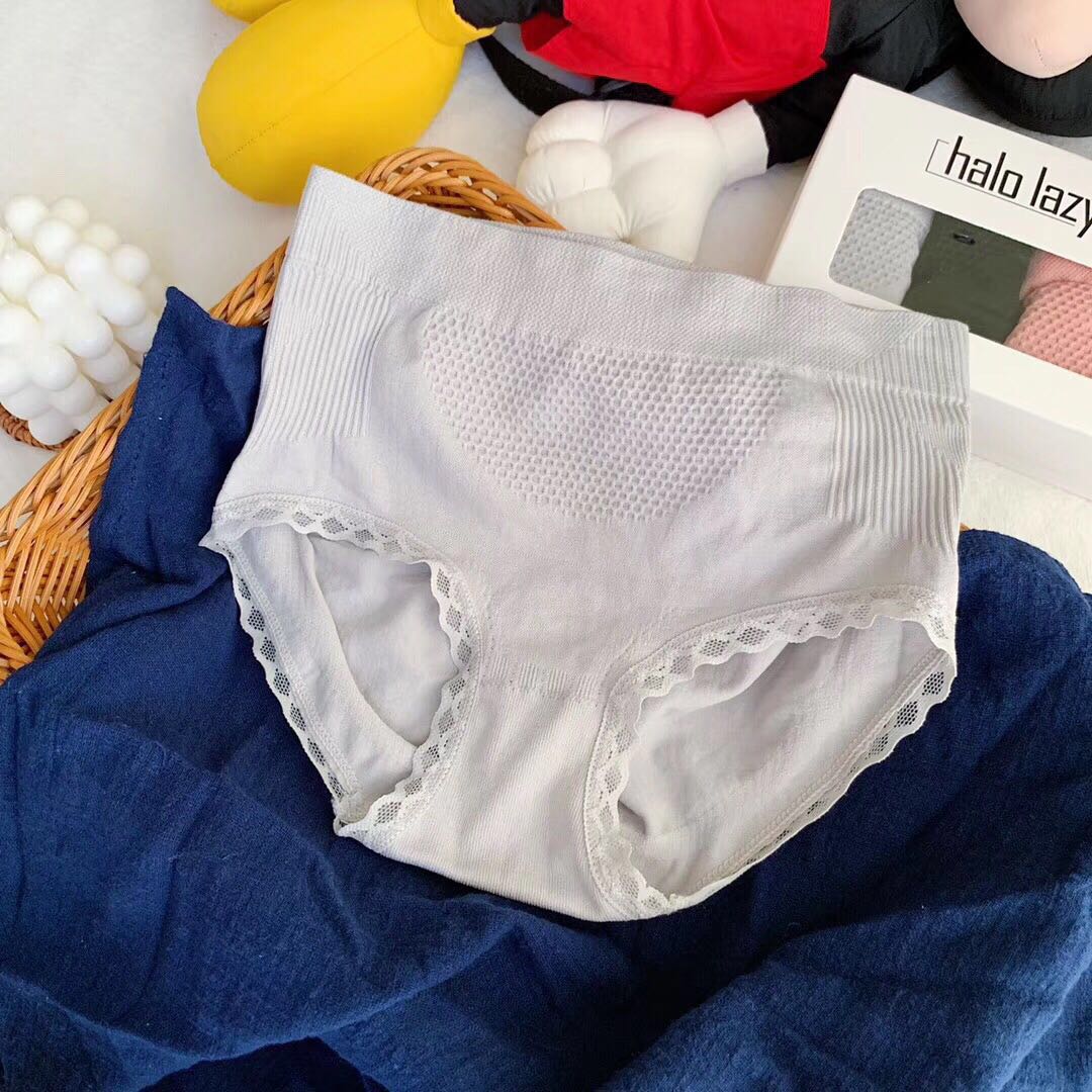 Warm Pants 2.0 Traceless Mid Waist Hip Lifting Breathable Underwear Women&#039;s Honeycomb Second Generation Lace Cotton Crotch Women&#039;s Briefs