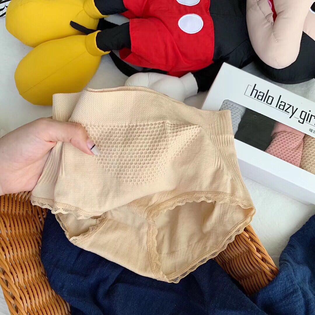 Warm Pants 2.0 Traceless Mid Waist Hip Lifting Breathable Underwear Women's Honeycomb Second Generation Lace Cotton Crotch Women's Briefs Warm Pants 2.0 Traceless Mid Waist Hip Lifting Breathable Underwear Women's Honeycomb Second Generation Lace Cotton Crotch Women's Briefs