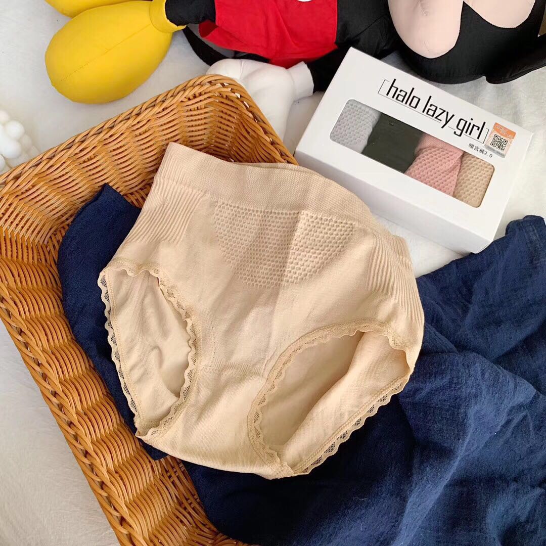 Warm Pants 2.0 Traceless Mid Waist Hip Lifting Breathable Underwear Women's Honeycomb Second Generation Lace Cotton Crotch Women's Briefs Warm Pants 2.0 Traceless Mid Waist Hip Lifting Breathable Underwear Women's Honeycomb Second Generation Lace Cotton Crotch Women's Briefs