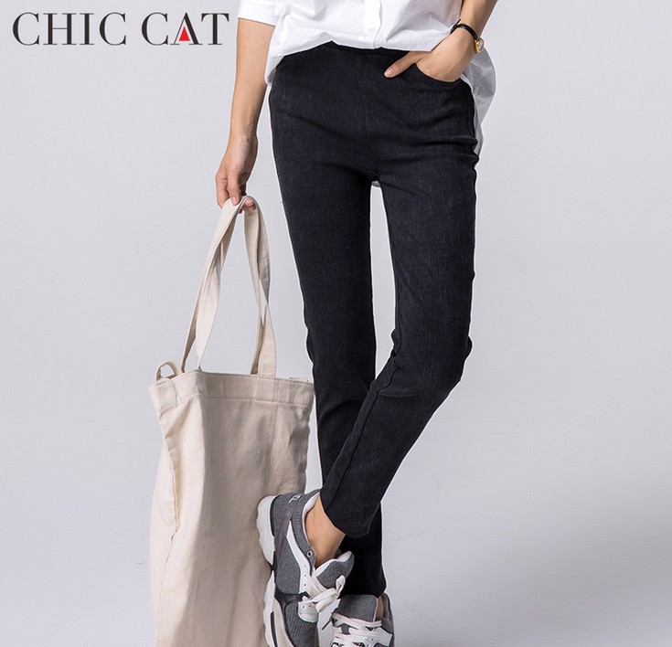 New Style Pencil Pants Women&#039;s Korean-Style Bamboo Woven Pencil Pants Pencil Pants Yiwu Leggings