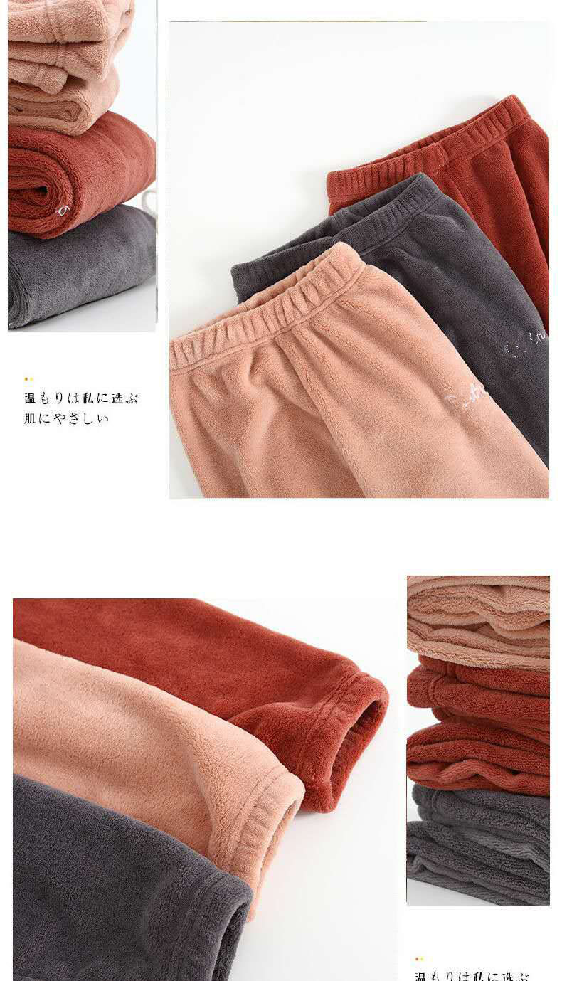 Boys and Children Warm Pants Suit Children's Long-Sleeved Pajamas Suit Coral Fleece Home Wear Parent-Child Mother-Daughter Warm Pants