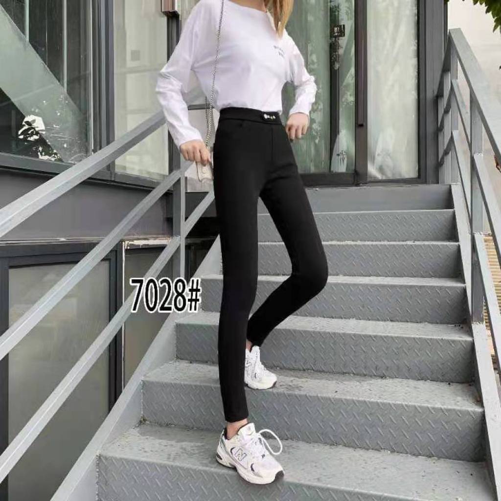 2021 Spring and Autumn New Women's Pants Black Leggings Women's Outer Wear Slim Stretch Tappered Pencil Pants plus Size Women's Trousers