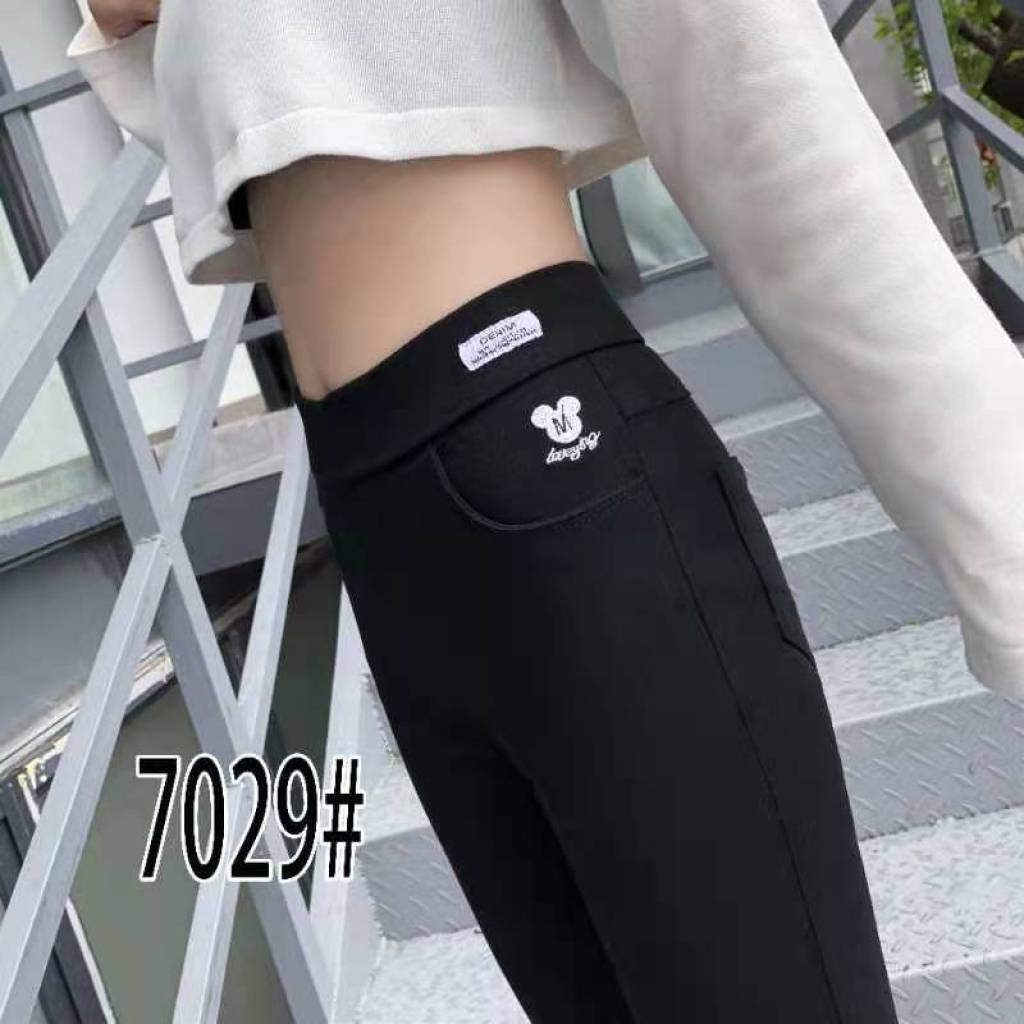 2021 Spring and Autumn New Women's Pants Black Leggings Women's Outer Wear Slim Stretch Tappered Pencil Pants plus Size Women's Trousers