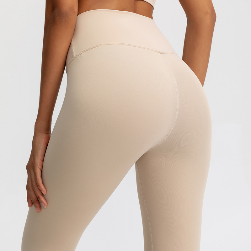 2020 Autumn New Nude Feel Yoga Pants Women&#039;s No Embarrassment Line High Waist Hip Lift Stretch Fitness Sports Ninth Pants