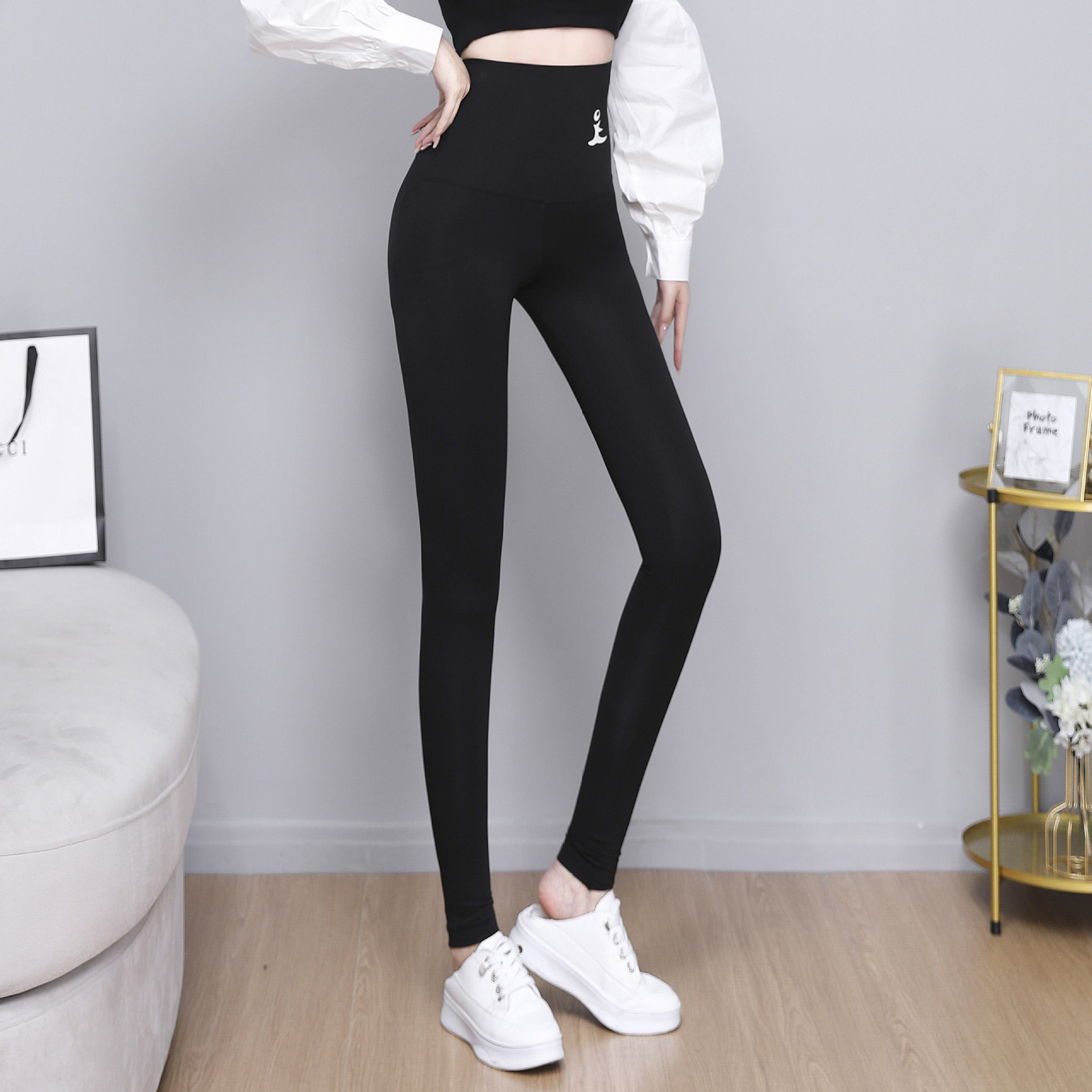 [Cross-Border] Women's Outer Wear Sports Tight Butt-Lift Underwear Shark Skin Leggings Waist Shaping European and American Pants Yoga Ninth Pants