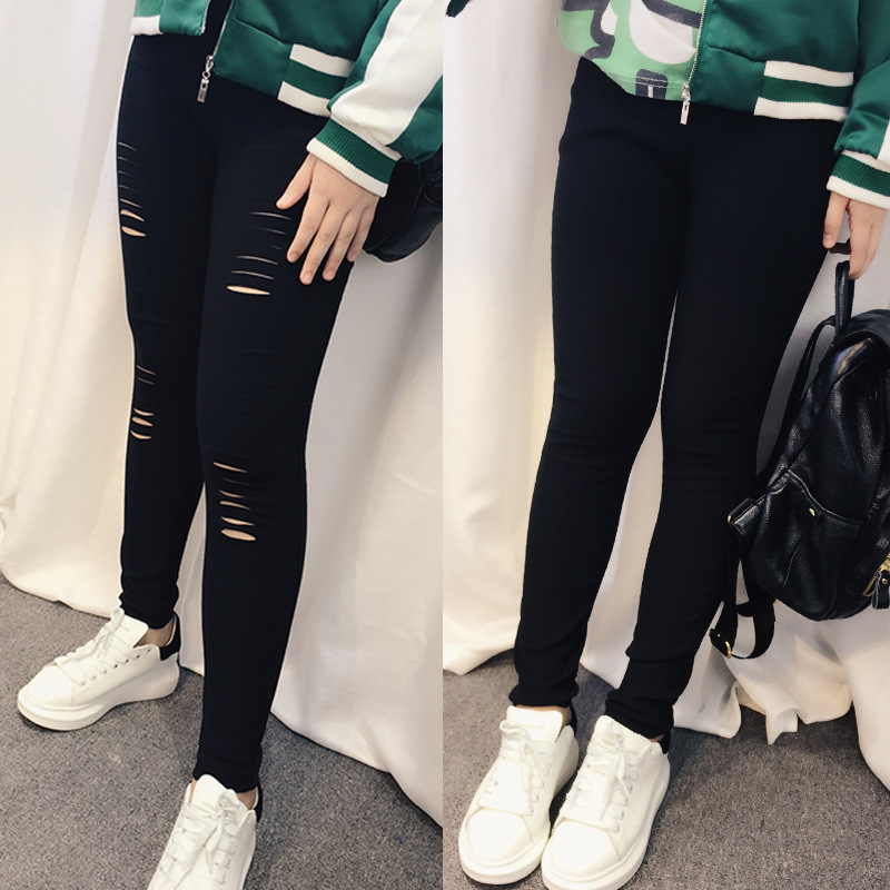 New in Spring and Autumn plus Size Women's Clothing Ripped Pencil Pants 300 Jin Fat People Elastic Slim Fit Slimming Ninth Pants 216 New in Spring and Autumn plus Size Women's Clothing Ripped Pencil Pants 300 Jin Fat People Elastic Slim Fit Slimming Ninth Pants 216