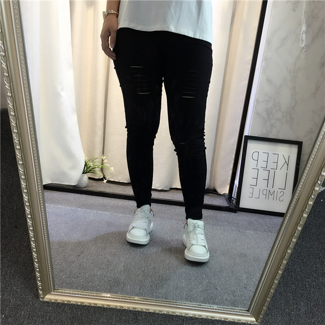 New in Spring and Autumn plus Size Women's Clothing Ripped Pencil Pants 300 Jin Fat People Elastic Slim Fit Slimming Ninth Pants 216 New in Spring and Autumn plus Size Women's Clothing Ripped Pencil Pants 300 Jin Fat People Elastic Slim Fit Slimming Ninth Pants 216