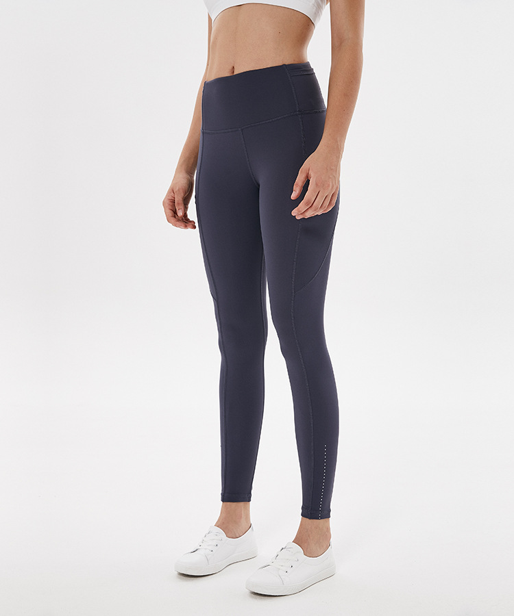 2021 New Yoga Ninth Pants Women's Side Pocket High Waist Skinny Pants Lulu Fitness Hip Raise Yoga Pants